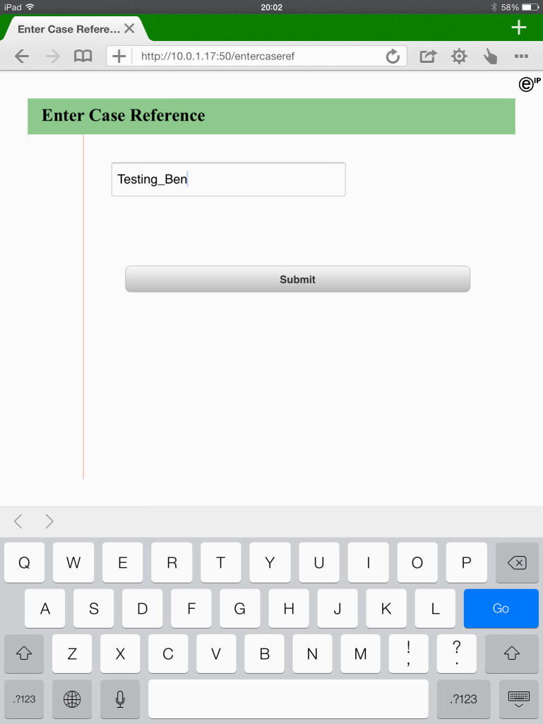 Enter Case Reference